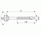 SPAX Tornillo para fachadas, 4,5 x 35 mm, 200 unidades, Rosca parcial, Cabeza gota de sebo, T-STAR plus T20, Punta CUT, Acero inoxidable A2