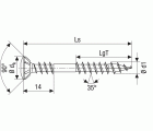SPAX Tornillo para fachadas, 4,5 x 43 mm, 500 unidades, Rosca de fijación, Cabeza gota de sebo, T-STAR plus T20, 4CUT, Acero inoxidable A2