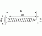 SPAX Tornillo universal, 3,5 x 17 mm, 3000 unidades, Rosca completa, Cabeza de unión, Ranura en cruz Z2, 4CUT, WIROX