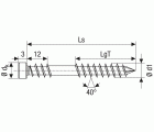 SPAX Tornillo para terraza, 6x50 mm, 200 ud., Rosca de fijación, Cabeza cilíndrica, T-STAR plus, Punta CUT, Acero inoxidable A4