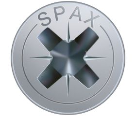 SPAX Tornillo universal, 4 x 25 mm, 1000 unidades, Rosca completa, Cabeza plana, Ranura en cruz Z2, 4CUT, WIROX