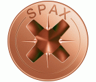 SPAX Tornillo universal, 3,5 x 12 mm, 1000 unidades, Rosca completa, Cabeza plana, Ranura en cruz Z2, 4CUT, bronce