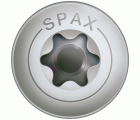 SPAX Tornillo para terraza Bold, 5 x 56 mm, 100 unidades, Rosca de fijación, Cabeza decorativa, T-STAR plus T20, 4CUT, Acero inoxidable A2