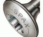 SPAX Tornillo para terraza Bold, 5 x 56 mm, 200 unidades, Rosca de fijación, Cabeza decorativa, T-STAR plus T20, 4CUT, Acero inoxidable A2