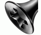 GIX A rosca fina, 3,9 x 25 mm, 200 unidades, Rosca completa, Cabeza de trompeta, Ranura en cruz H2, Punta de aguja, Fosfatado negro
