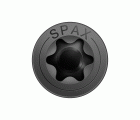 SPAX Tornillo universal, rosca completa, cabeza plana, T-STAR plus, 4CUT, negro BLAX, 4.5 x 45 mm, 200 uds