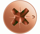 SPAX Tornillo universal, 2,5 x 12 mm, 1000 unidades, Rosca completa, Cabeza plana, Ranura en cruz Z1, Punta S, bronce
