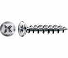 Tornillo para herrajes FEX, WIROX | Cabeza plana, Ranura en cruz H, Rosca especial, Acero, Punta perforadora