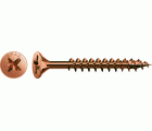 SPAX Tornillo universal, 3,5 x 50 mm, 500 unidades, Rosca completa, Cabeza plana, Ranura en cruz Z2, 4CUT, bronce