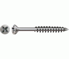 Tornillo para listones de madera SPAX, Pulido | Cabeza plana, Ranura en cruz Z, Rosca parcial, Acero inoxidable A2, CUT