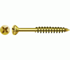 Tornillo para listones de madera SPAX, YELLOX | Cabeza plana, Ranura en cruz Z, Rosca parcial, Acero, CUT