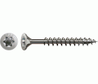 SPAX Tornillo de acero inoxidable, 4 x 60 mm, 100 unidades, Rosca completa, Cabeza plana, T-STAR plus T20, 4CUT, Acero inoxidable A2