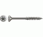 SPAX Tornillo de acero inoxidable, 6 x 160 mm, 100 unidades, Rosca parcial, Cabeza plana, T-STAR plus T30, 4CUT, Acero inoxidable A2
