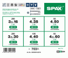 SPAX Maleta de montaje L-BOXX Mini, 1 unidad, Kit de tornillos con 6 dimensiones, Cabeza plana, T-STAR plus, 4CUT, WIROX