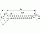 SPAX Tornillo universal, 2 x 10 mm, 50 unidades, Rosca completa, Cabeza plana, Ranura en cruz Z1, Punta S, bronce
