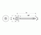 SPAX Tornillo para chapa, 4,5x 25mm, 75 pzs, totalmente roscado, cabeza avellanada elevada, T-STAR plus T20, 4CUT, acero inox A2, arandela de estanqueidad 15mm