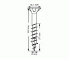 SPAX Tornillo para construcciones en madera, 8 x 100 mm, 50 unidades, Rosca parcial, Cabeza plana, T-STAR plus T40, 4CUT, WIROX