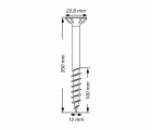 SPAX Tornillo para construcciones en madera, 12 x 350 mm, 25 unidades, Rosca parcial, Cabeza plana, T-STAR plus T50, Punta S, WIROX
