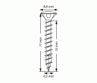 SPAX Tornillo universal, 4,5 x 17 mm, 1000 unidades, Rosca completa, Cabeza gota de sebo, Ranura en cruz Z2, 4CUT, Niquelado