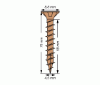 SPAX Tornillo universal, 4,5 x 70 mm, 500 unidades, Rosca completa, Cabeza plana, Ranura en cruz Z2, 4CUT, bronce