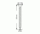 SPAX Tornillo para construcciones en madera, 8,0 x 120 mm, 50 unidades, Rosca completa, Cabeza plana, T-STAR plus, Punta CUT, WIROX