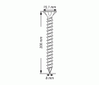 SPAX Tornillo para construcciones en madera, 8,0 x 200 mm, 50 unidades, Rosca completa, Cabeza plana, T-STAR plus T40, Punta CUT, WIROX