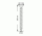 SPAX Tornillo para construcciones en madera, 8,0 x 600 mm, 25 unidades, Rosca completa, Cabeza plana, T-STAR plus T40, Punta CUT, WIROX