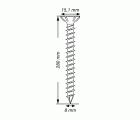 Cabeza Plana SPAX-S Nervios Fresadores T-STAR plus T40 Rosca Completa CUT A2 50 Ud., 280 mm