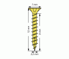 SPAX Tornillo universal, 3,5 x 12 mm, 300 unidades, Rosca completa, Cabeza plana, Ranura en cruz Z2, 4CUT, YELLOX