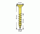 SPAX Tornillo universal, 4 x 60 mm, 75 unidades, Rosca parcial, Cabeza plana, Ranura en cruz Z2, 4CUT, YELLOX