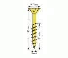 SPAX Tornillo universal, 5 x 80 mm, 10 unidades, Rosca parcial, Cabeza plana, Ranura en cruz Z2, 4CUT, YELLOX