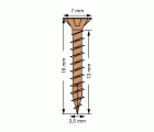 SPAX Tornillo universal, 3,5 x 16 mm, 50 unidades, Rosca completa, Cabeza plana, Ranura en cruz Z2, 4CUT, bronce