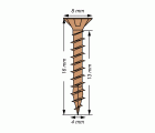 SPAX Tornillo universal, 4 x 16 mm, 300 unidades, Rosca completa, Cabeza plana, Ranura en cruz Z2, 4CUT, bronce