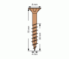 SPAX Tornillo universal, 4 x 70 mm, 12 unidades, Rosca parcial, Cabeza plana, Ranura en cruz Z2, 4CUT, bronce