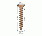 SPAX Tornillo universal, 4,5 x 16 mm, 40 unidades, Rosca completa, Cabeza plana, Ranura en cruz Z2, 4CUT, bronce