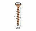 SPAX Tornillo universal, 4,5 x 40 mm, 100 unidades, Rosca completa, Cabeza plana, Ranura en cruz Z2, 4CUT, bronce
