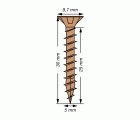 SPAX Tornillo universal, 5 x 30 mm, 50 unidades, Rosca completa, Cabeza plana, Ranura en cruz Z2, 4CUT, bronce
