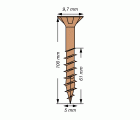 SPAX Tornillo universal, 5 x 100 mm, 10 unidades, Rosca parcial, Cabeza plana, Ranura en cruz Z2, 4CUT, bronce
