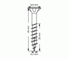 SPAX Tipo SD 6 x 30 mm + SPAX Tornillo universal, 4,5 x 45 mm, Cabeza plana, Rosca parcial, T-STAR plus T20, 4CUT, WIROX, 15 + 15 unidades