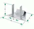 SPAX Conector para pie de cabrio para hormigón 100x170x2,5 - 15 UD.