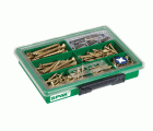 SPAX gama pequeña, Kit de tornillos con 6 dimensiones + BITs, 199 unidades, Cabeza plana, Ranura en cruz Z, YELLOX