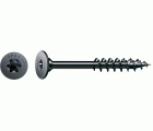 Tornillo universal SPAX, negro BLAX | Cabeza de unión plana, T-STAR plus, Rosca parcial, Acero, 4CUT