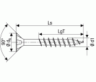 Tornillo universal, 4,50 x 40, Rosca parcial, Cabeza plana, T-STAR plus T10,  Punta S, BLAX, 200 Piezas