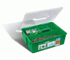 SPAX GREEN Box para terrazas de madera, Set profesional para terraza mit SPAX Cabeza cilíndrica 5 x 50 mm, 850 unidades, Edelstahl A2