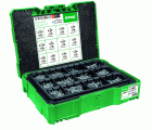 SPAX Box systainer T-Loc I, Kit de tornillos con 12 dimensiones, Cabeza plana, T-STAR plus, 4CUT, WIROX