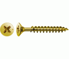 SPAX Tornillo universal, 3 x 45 mm, 1000 unidades, Rosca completa, Cabeza plana, Ranura en cruz Z1, Punta S, YELLOX