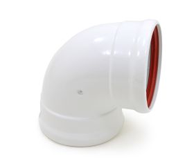 Codo de aluminio blanco de 90° y 110 mm