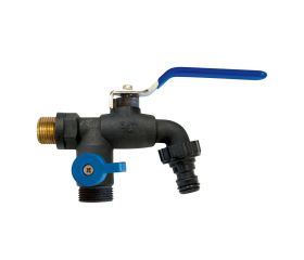 Grifo antihielo de esfera con dos salidas y conector automático
