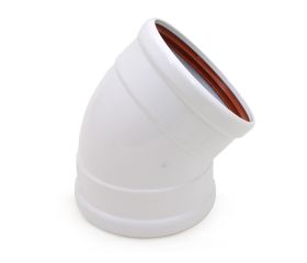 Codo de aluminio blanco de 45° y 125 mm