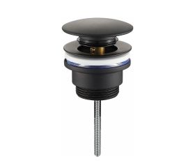 Válvula clic-clac compacta negra para lavabo